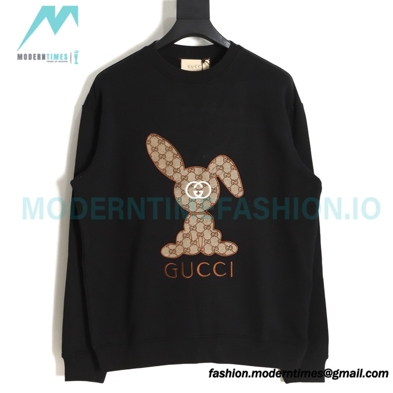 Gucci - Presbytery Bunny Applique Embroidered Crew Neck Hoodie