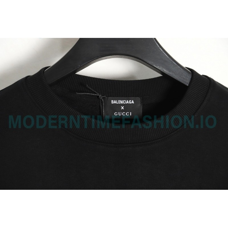 Gucci - Balenciaga Co-brand Embroidered Crewneck Hoodie On The Back