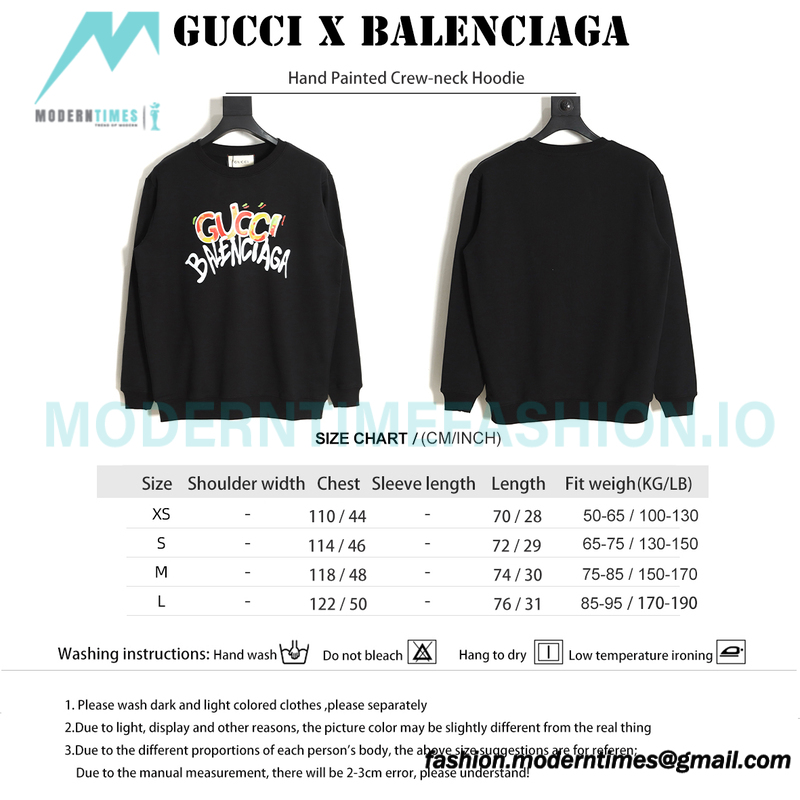 Gucci - Balenciaga Hand Painted Crew-neck Hoodie