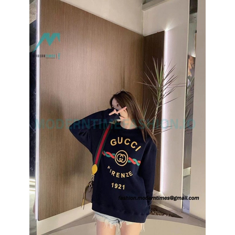 Gucci - 22FW 1921 Series Twist Belt Printed Round Neck Hoodie