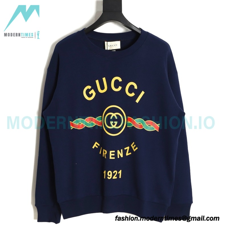 Gucci - 22FW 1921 Series Twist Belt Printed Round Neck Hoodie