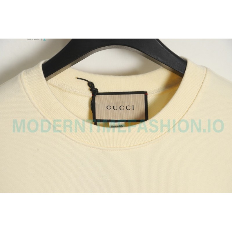 Gucci - 23FW Hand-painted Double G Print Crew Neck Hoodie