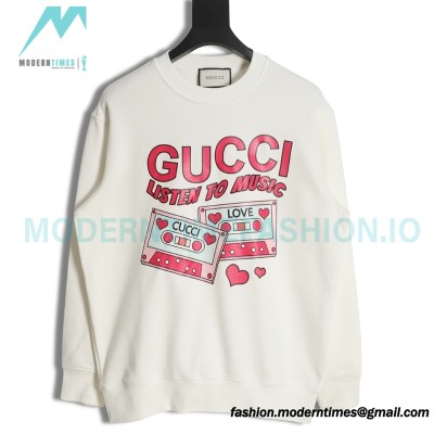 Gucci - 23FW Cassette Printed Crew Neck Hoodie