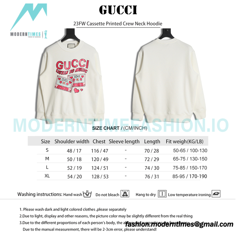 Gucci - 23FW Cassette Printed Crew Neck Hoodie