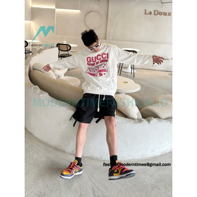 Gucci - 23FW Cassette Printed Crew Neck Hoodie