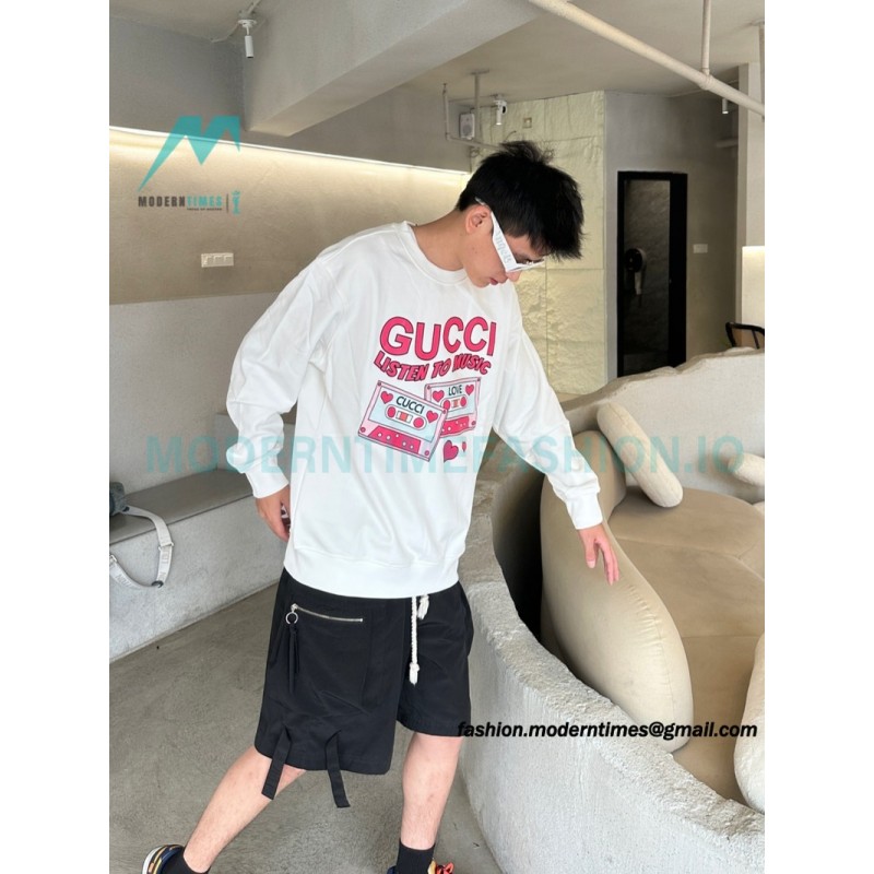 Gucci - 23FW Cassette Printed Crew Neck Hoodie