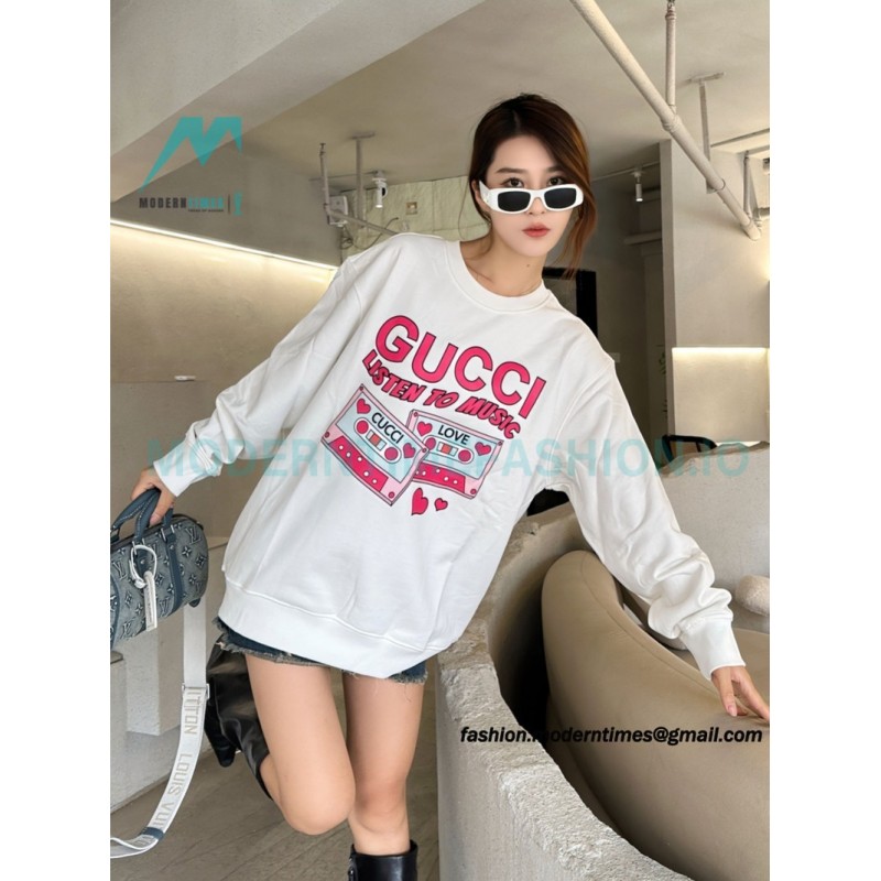Gucci - 23FW Cassette Printed Crew Neck Hoodie