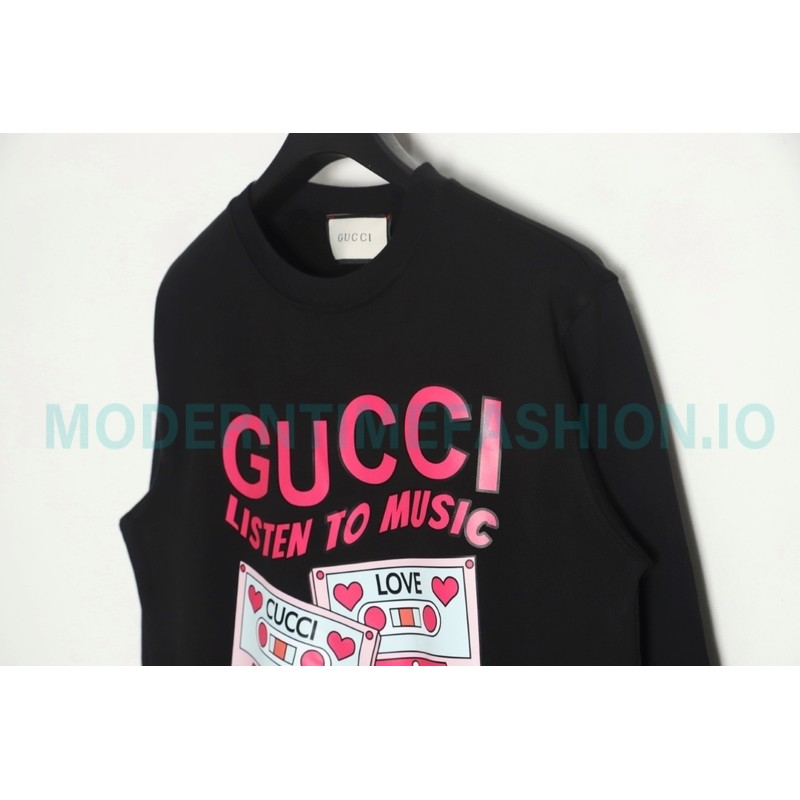 Gucci - 23FW Cassette Printed Crew Neck Hoodie