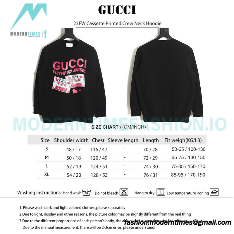 Gucci - 23FW Cassette Printed Crew Neck Hoodie