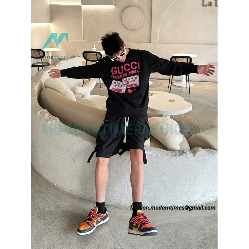 Gucci - 23FW Cassette Printed Crew Neck Hoodie