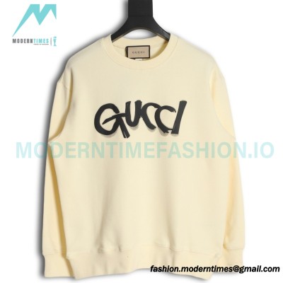 Gucci - Foam Letter Print Crew Neck Hoodie