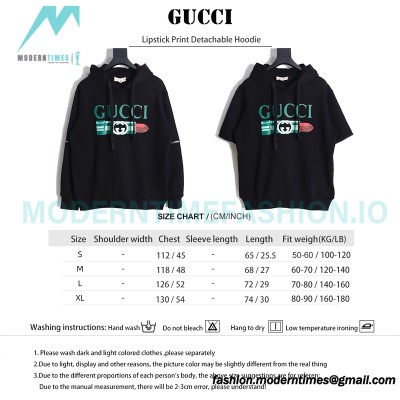 Gucci - Lipstick Print Detachable Hoodie