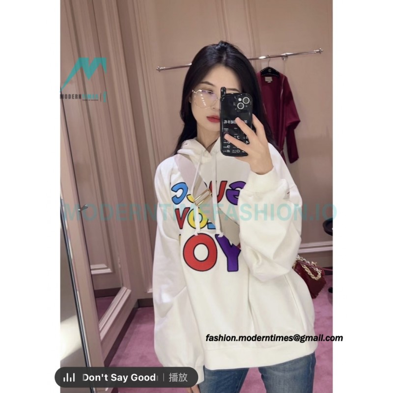 Gucci - 23FW Love You Colorful Lettered Embroidered Hoodie