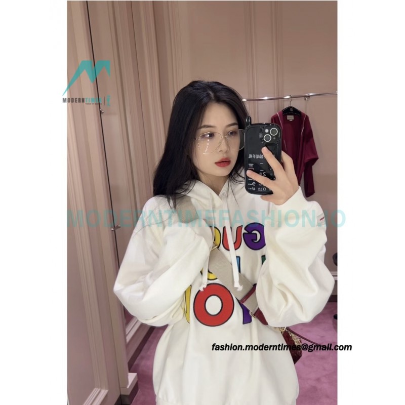 Gucci - 23FW Love You Colorful Lettered Embroidered Hoodie