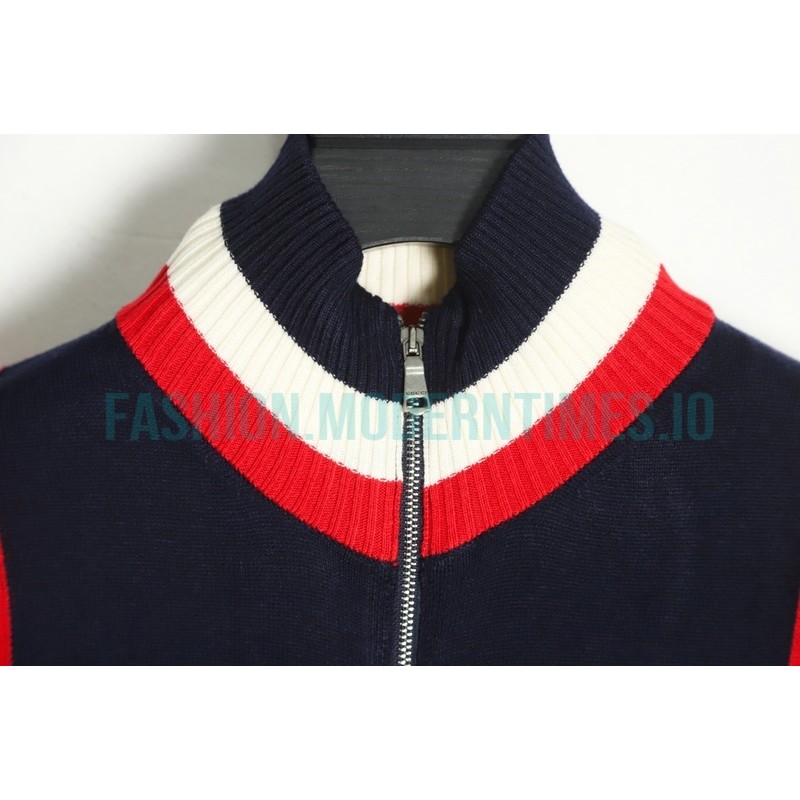 Gucci - Striped Zip-up Cardigan Coat