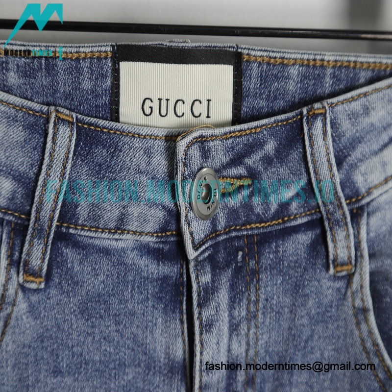 Gucci - Pocket Embroidered Logo Jeans
