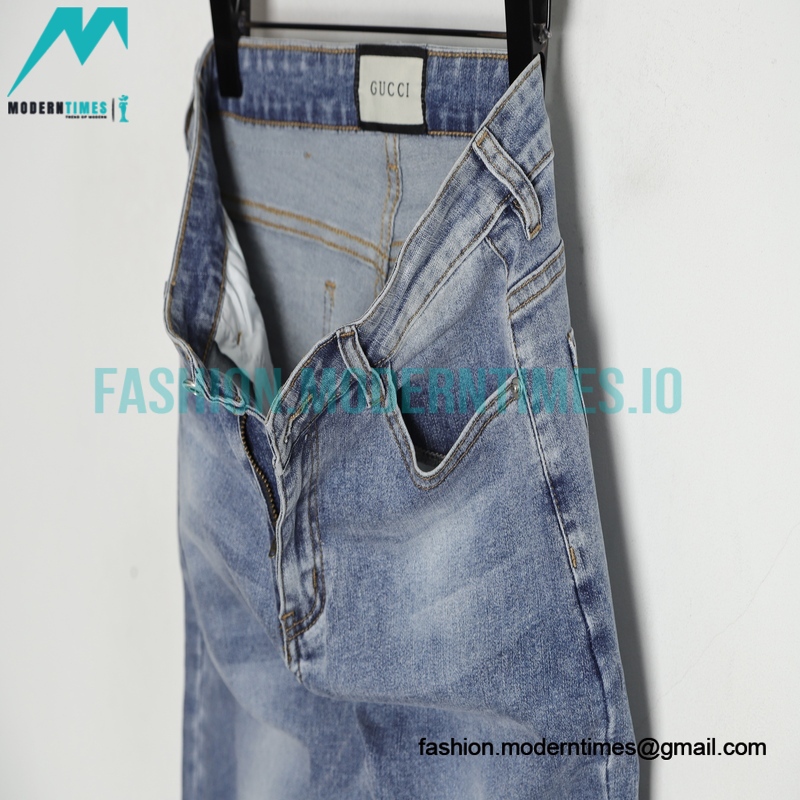 Gucci - Pocket Embroidered Logo Jeans