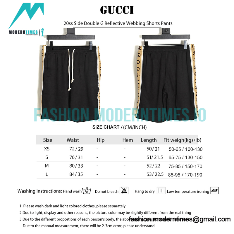 Gucci - 20ss Side Double G Reflective Webbing Shorts Pants