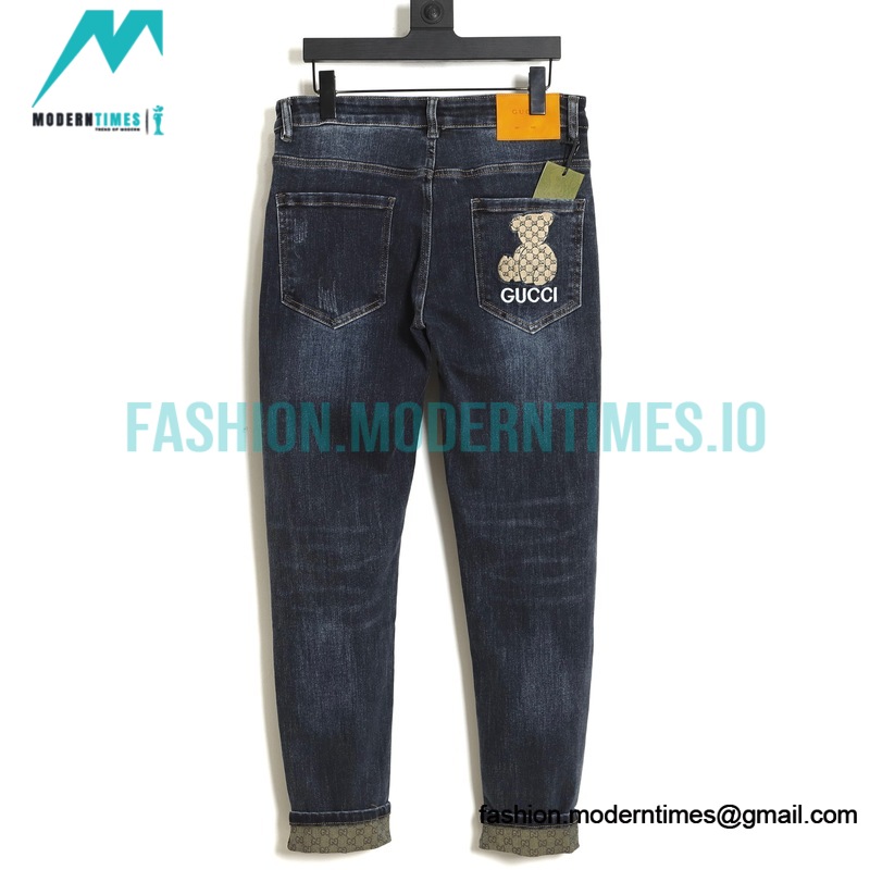 Gucci - Bear Embroidered Logo Jeans