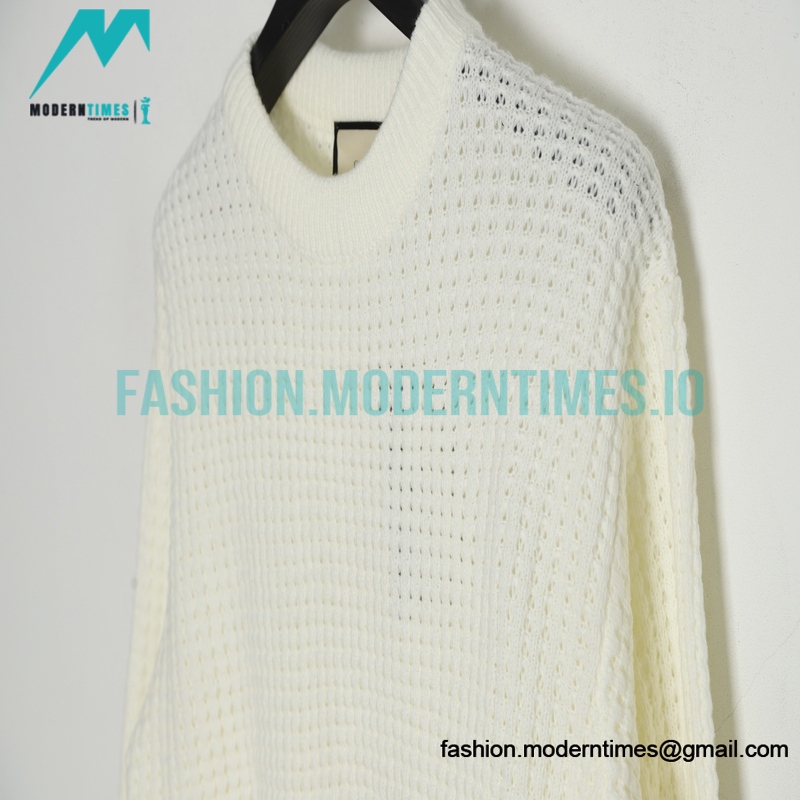 Gucci - Double G Embroidered Waffle Weave Crew-neck Sweater