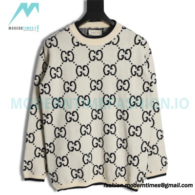 Gucci - 23GW Full Print Jacquard Crewneck Sweater