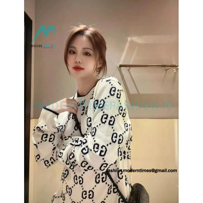 Gucci - 23GW Full Print Jacquard Crewneck Sweater