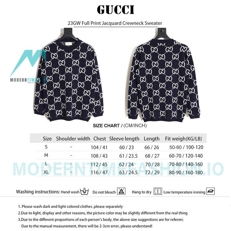 Gucci - 23GW Full Print Jacquard Crewneck Sweater