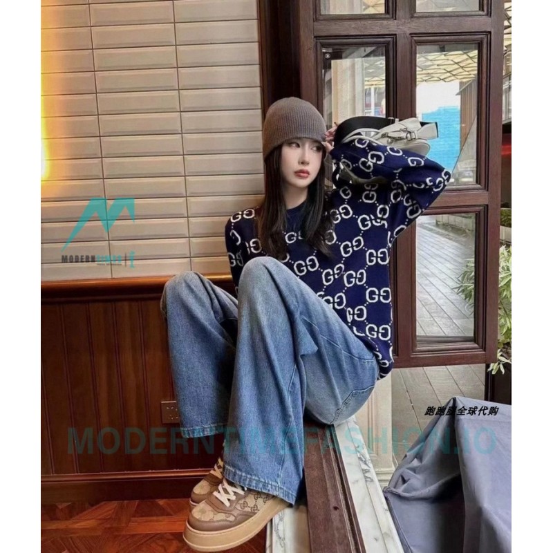 Gucci - 23GW Full Print Jacquard Crewneck Sweater