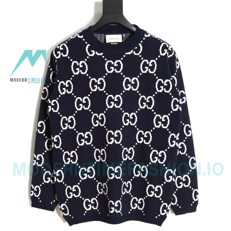 Gucci - 23GW Full Print Jacquard Crewneck Sweater