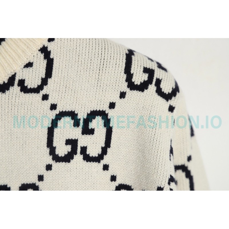 Gucci - 23GW Full Print Jacquard Crewneck Sweater