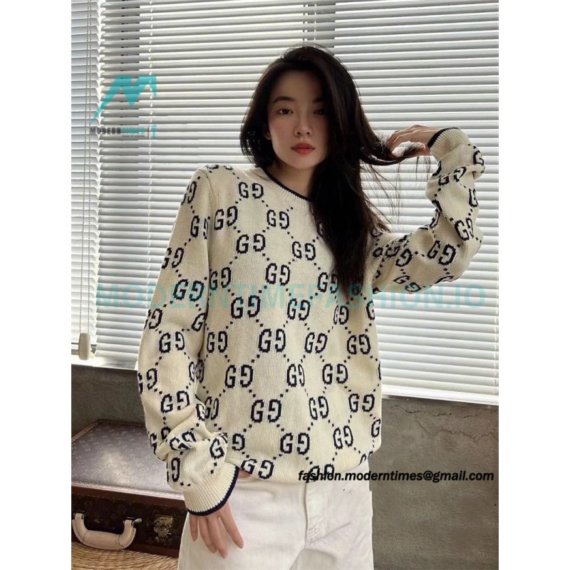 Gucci - 23GW Full Print Jacquard Crewneck Sweater