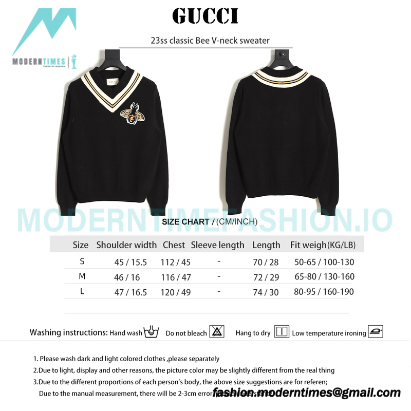 Gucci - 23ss classic Bee V-neck sweater