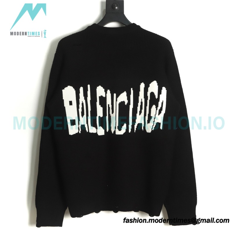 Gucci - Balenciaga 23SS Co-branded Big Logo Knitted Long-sleeved Sweater