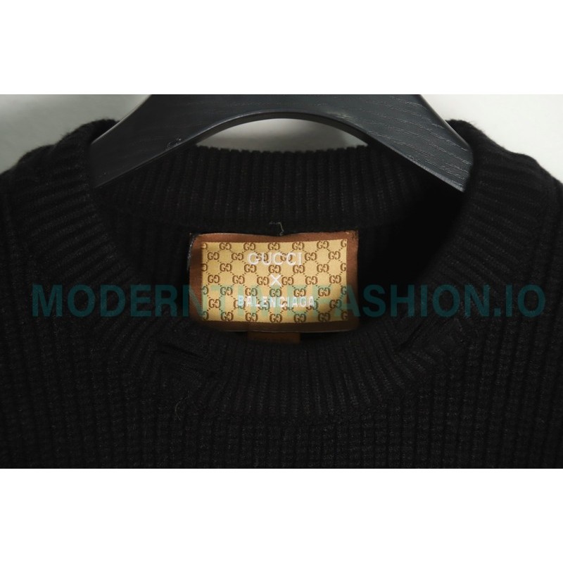 Gucci - Balenciaga 23SS Co-branded Big Logo Knitted Long-sleeved Sweater