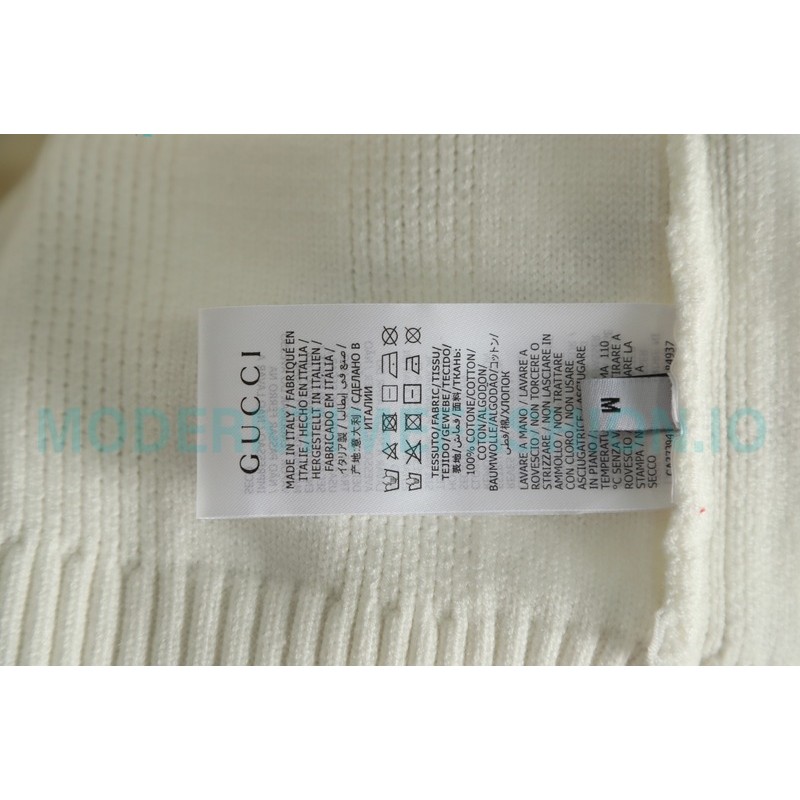 Gucci - Chest Pocket Embroidered Double G Striped Sweater