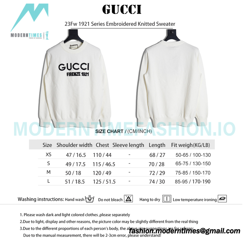 Gucci - 23Fw 1921 Series Embroidered Knitted Sweater