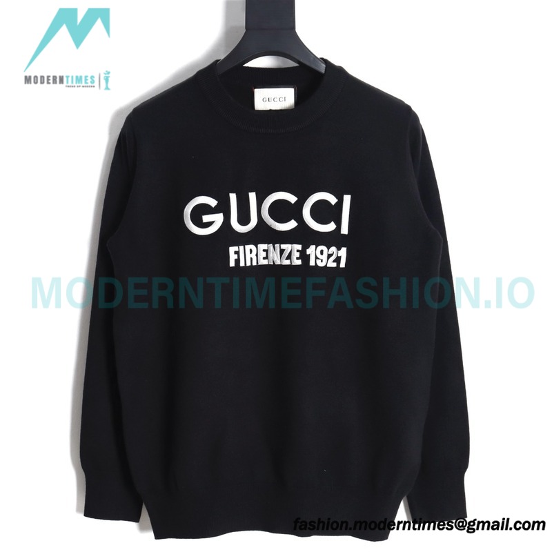 Gucci - 23Fw 1921 Series Embroidered Knitted Sweater