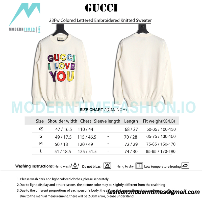 Gucci - 23Fw Colored Lettered Embroidered Knitted Sweater