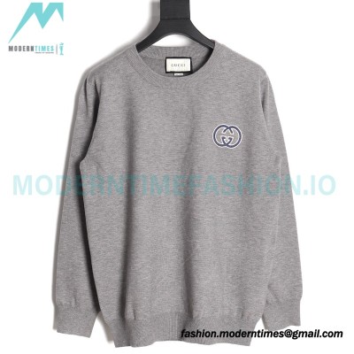 Gucci - 23Fw Double G Embroidered Small Label Knit Sweater