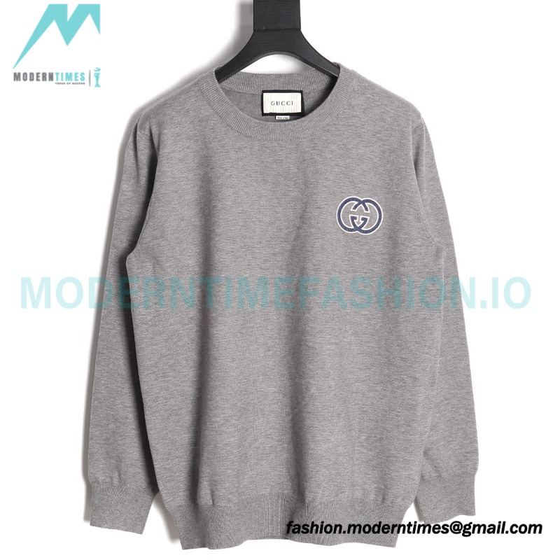 Gucci - 23Fw Double G Embroidered Small Label Knit Sweater