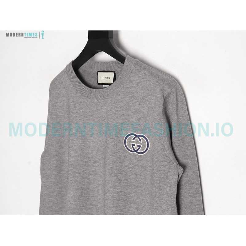 Gucci - 23Fw Double G Embroidered Small Label Knit Sweater