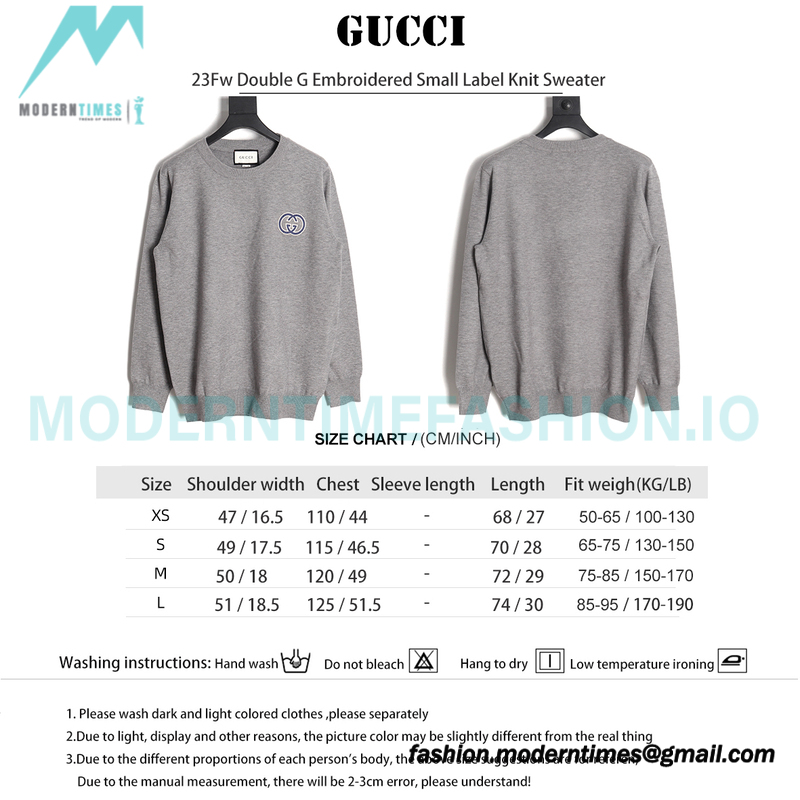 Gucci - 23Fw Double G Embroidered Small Label Knit Sweater