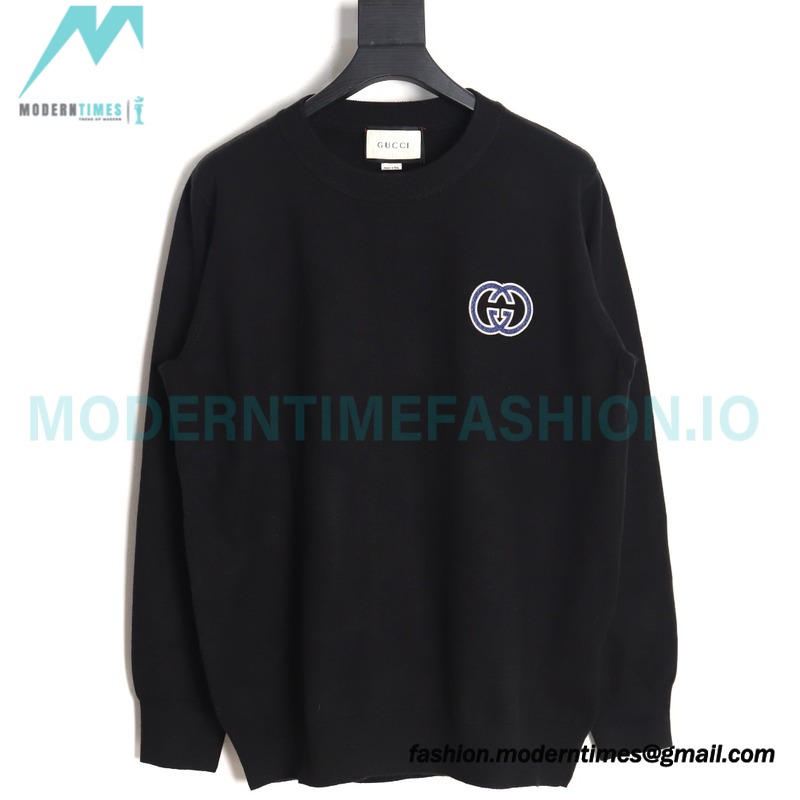 Gucci - 23Fw Double G Embroidered Small Label Knit Sweater