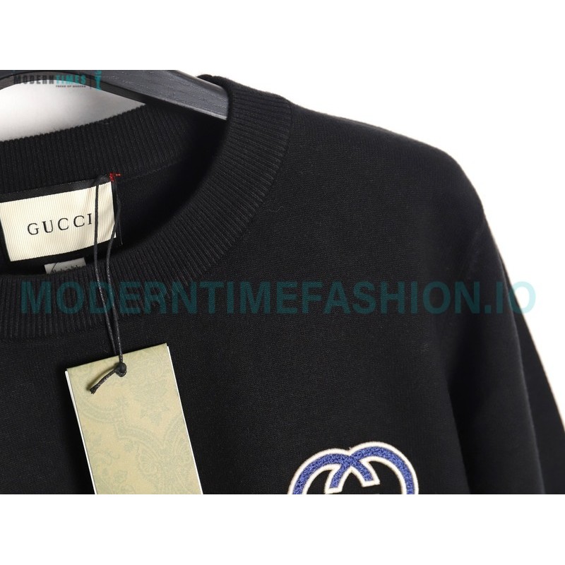 Gucci - 23Fw Double G Embroidered Small Label Knit Sweater