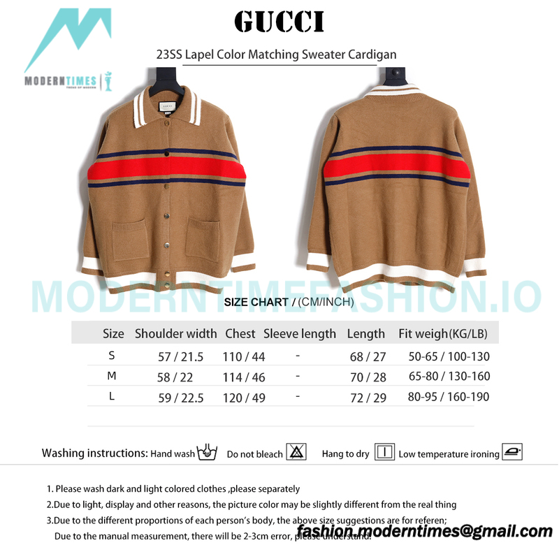 Gucci - 23SS Lapel Color Matching Sweater Cardigan