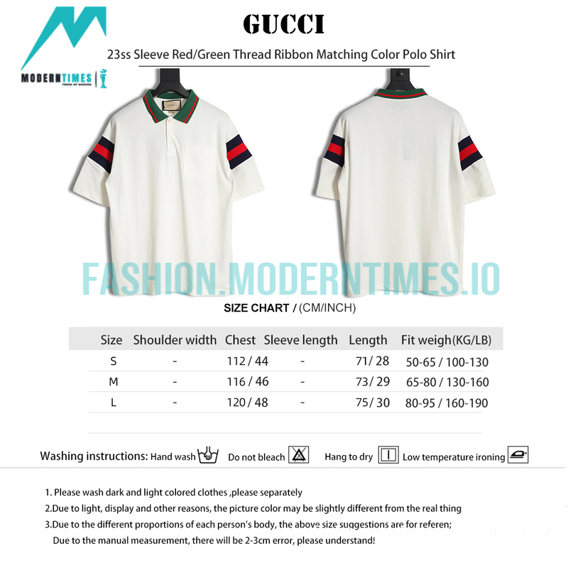 Gucci - 23ss Sleeve Red/Green Thread Ribbon Matching Color Polo Shirt