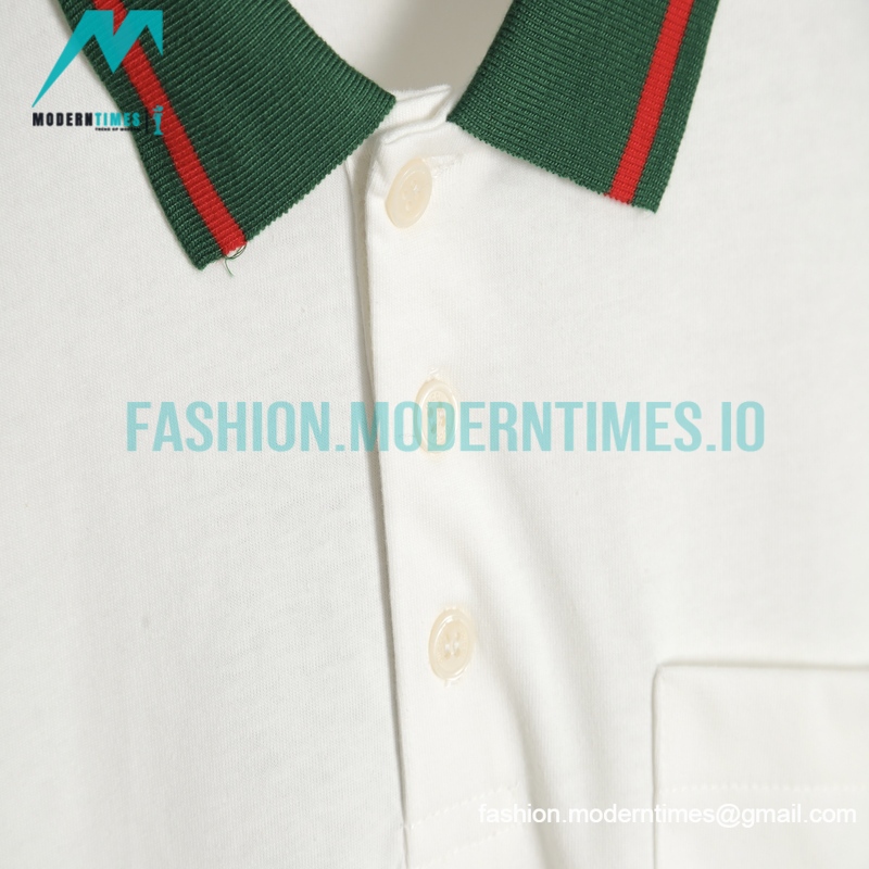 Gucci - 23ss Sleeve Red/Green Thread Ribbon Matching Color Polo Shirt