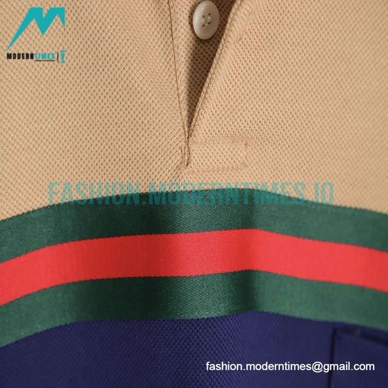 Gucci - 23ss Color Contrast Red/Green Ribbon Navy Polo Shirt