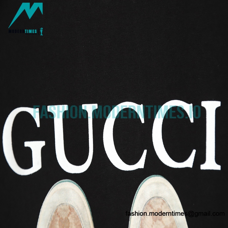 Gucci - Long Laces Letter Logo Short-sleeved Round Neck T-shirt