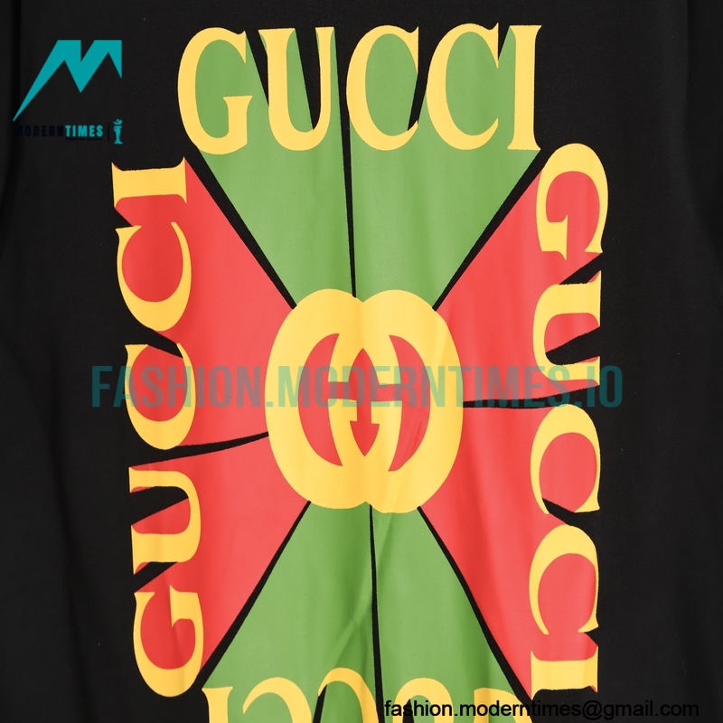 Gucci - 23SS Red /Green Square Short-sleeved T-shirt
